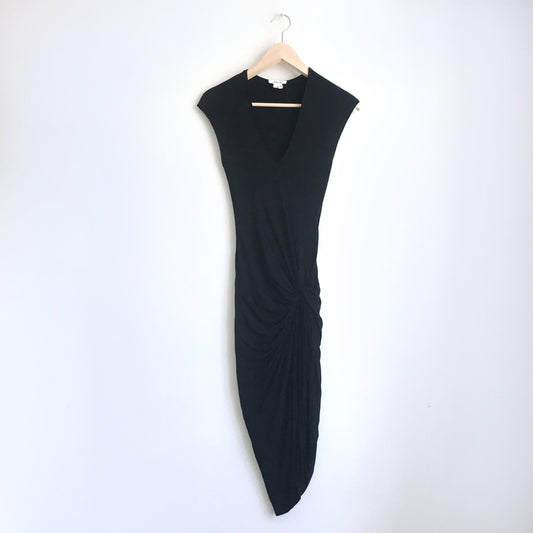 Helmut Lang asymmetrical draped knotted jersey dress - size xs (P)