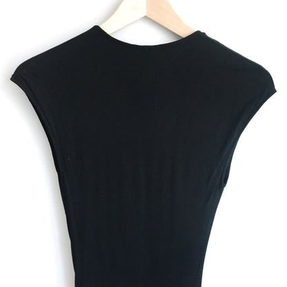 Helmut Lang asymmetrical draped knotted jersey dress - size xs (P)