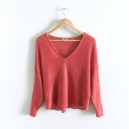Helmut Lang Linen Coral Sweater - size Small
