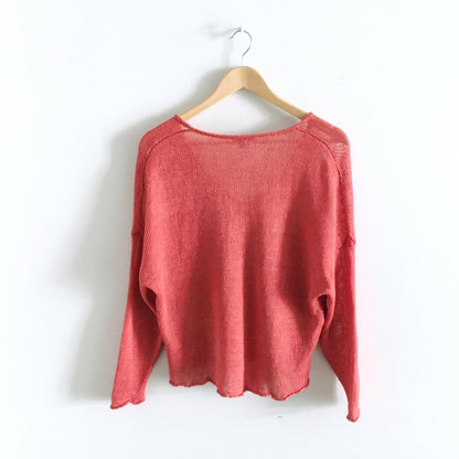 Helmut Lang Linen Coral Sweater - size Small