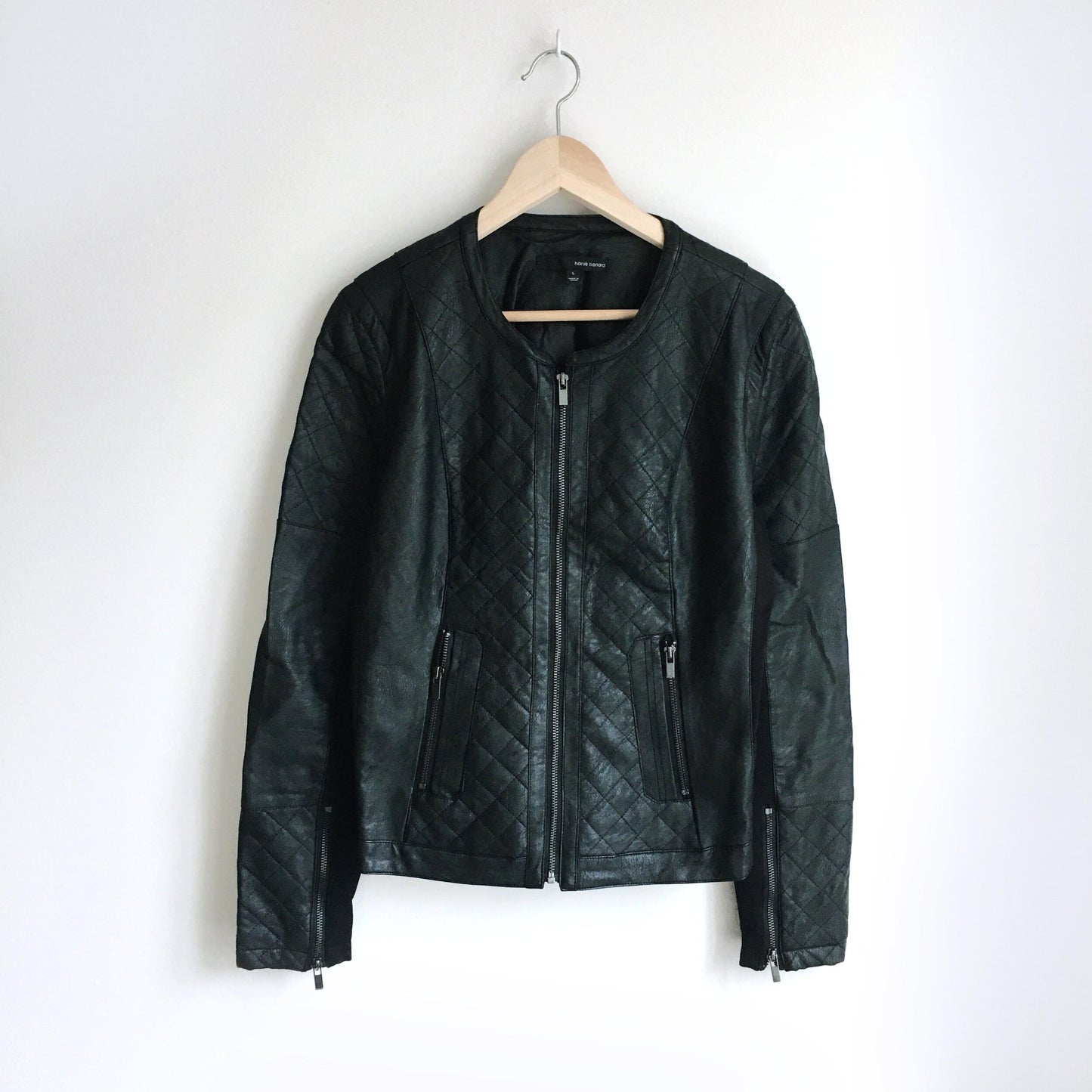 Harve Benard quilted vegan moto jacket - size Large