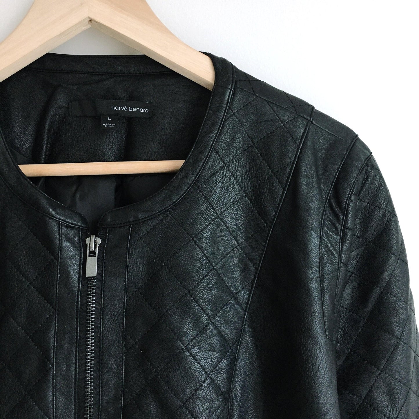 Harve Benard quilted vegan moto jacket - size Large