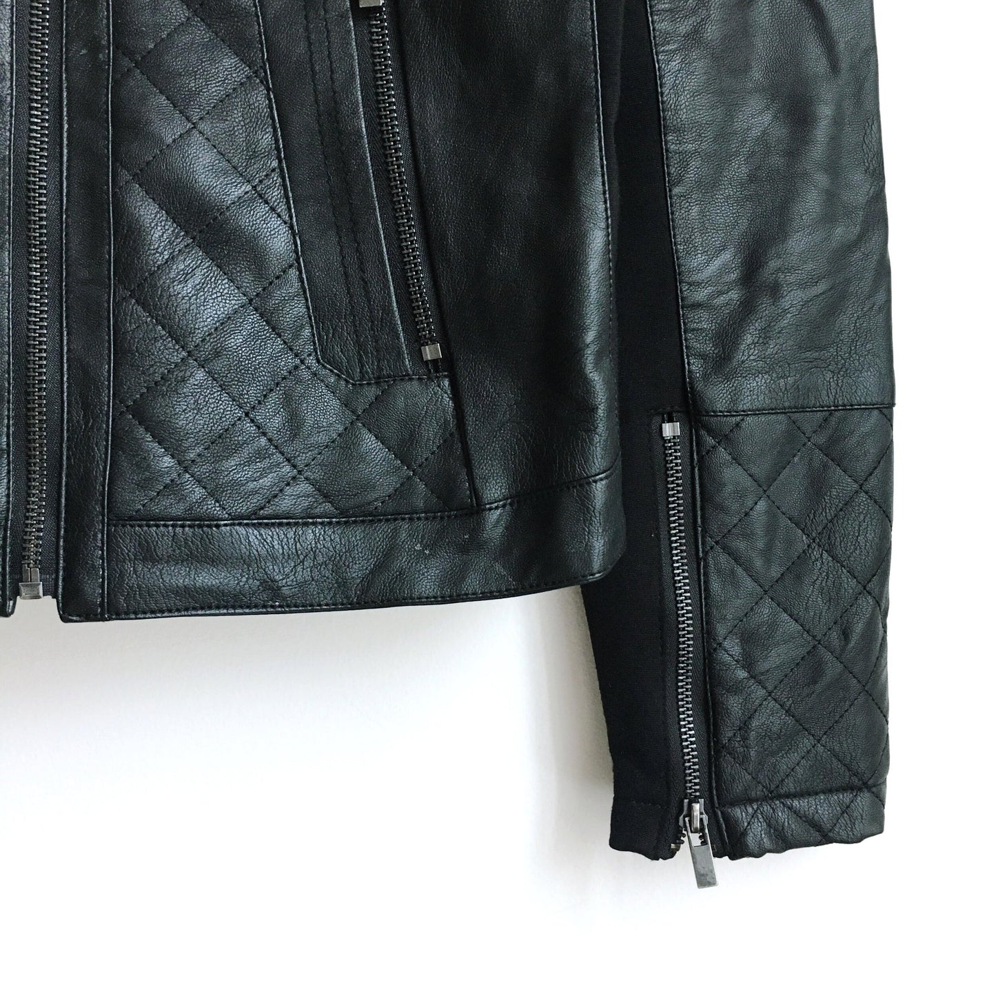 Harve Benard quilted vegan moto jacket - size Large