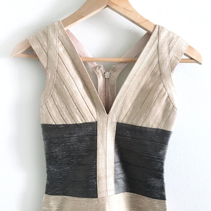 herve jeger metallic bandage dress