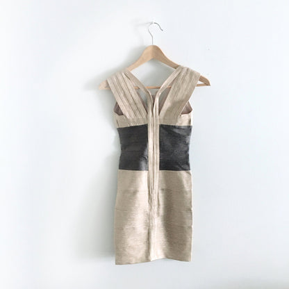herve jeger metallic bandage dress