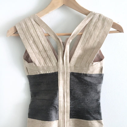 herve jeger metallic bandage dress