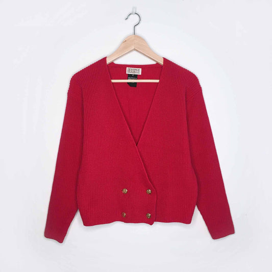 Vintage nautical double breasted crop cardigan - size Small