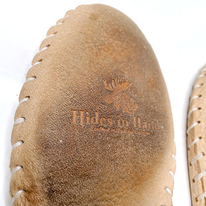 hides in hand leather ballet slipper moccasin - size 7
