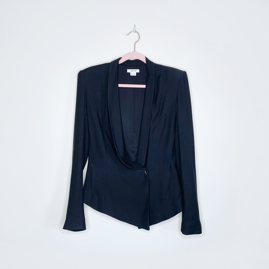 helmut lang draped asymmetrical blazer with tooth button - size 2