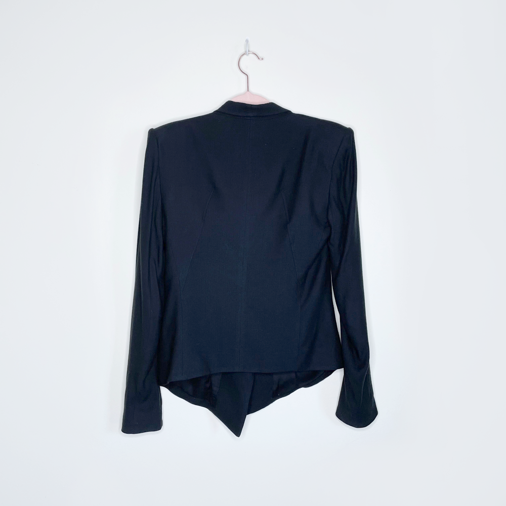 helmut lang draped asymmetrical blazer with tooth button - size 2