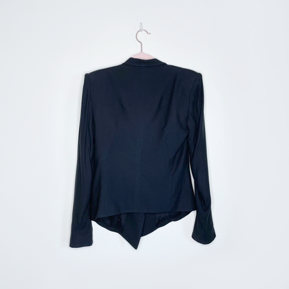 helmut lang draped asymmetrical blazer with tooth button - size 2