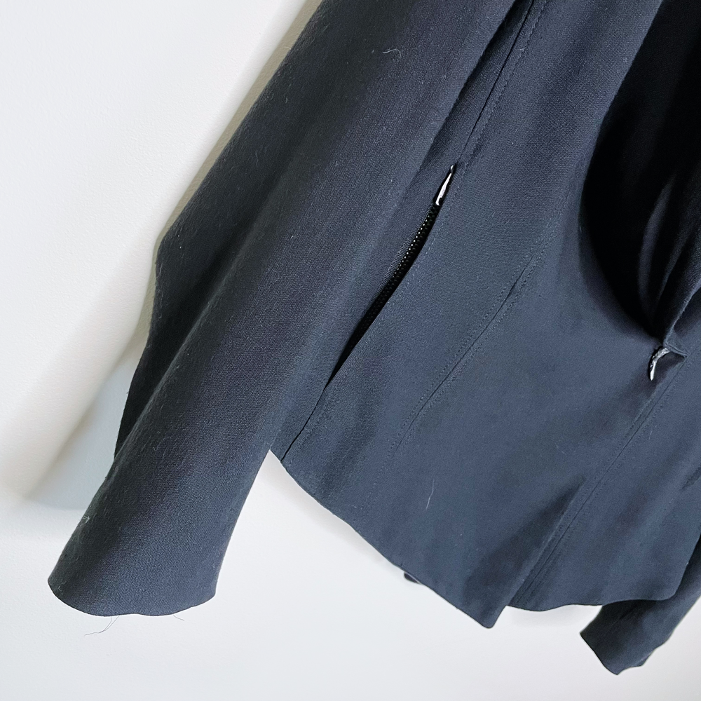 helmut lang draped asymmetrical blazer with tooth button - size 2