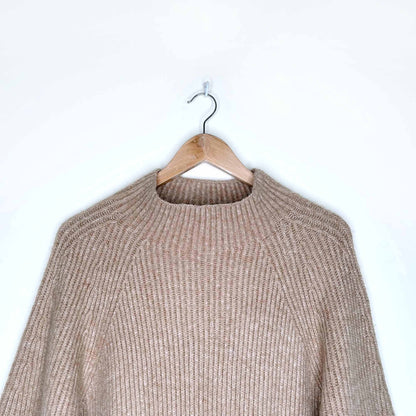 h&m mock neck ribbed balloon sleeve sweater - size large