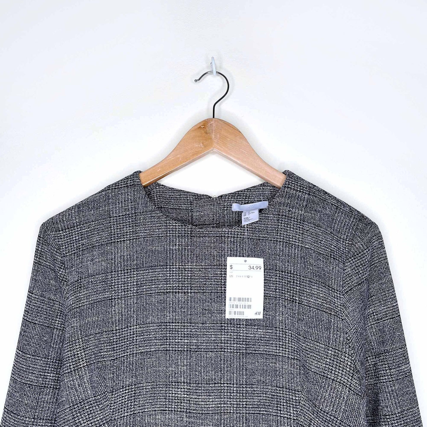 nwt h&m suited peplum long sleeve work top - size 12