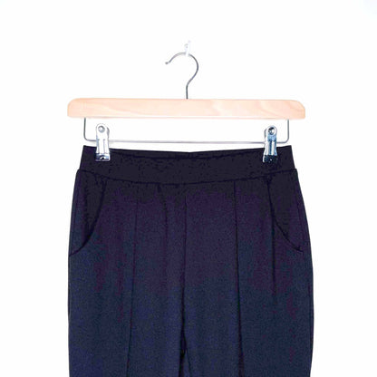 h&m black high rise front slit hem flare pants - size  xs