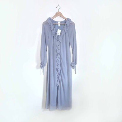 h&m crêpe chiffon long ruffle trimmed maxi dress - size xs