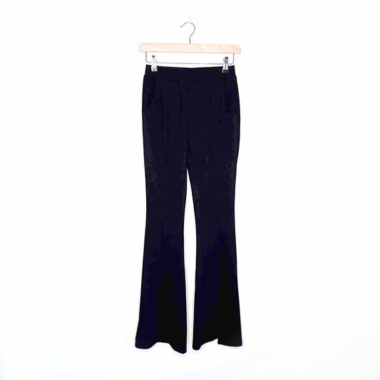 h&m black high rise front slit hem flare pants - size  xs