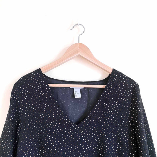 h&m polka dot shift dress with bell sleeves - size 12