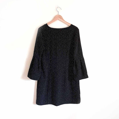 h&m polka dot shift dress with bell sleeves - size 12