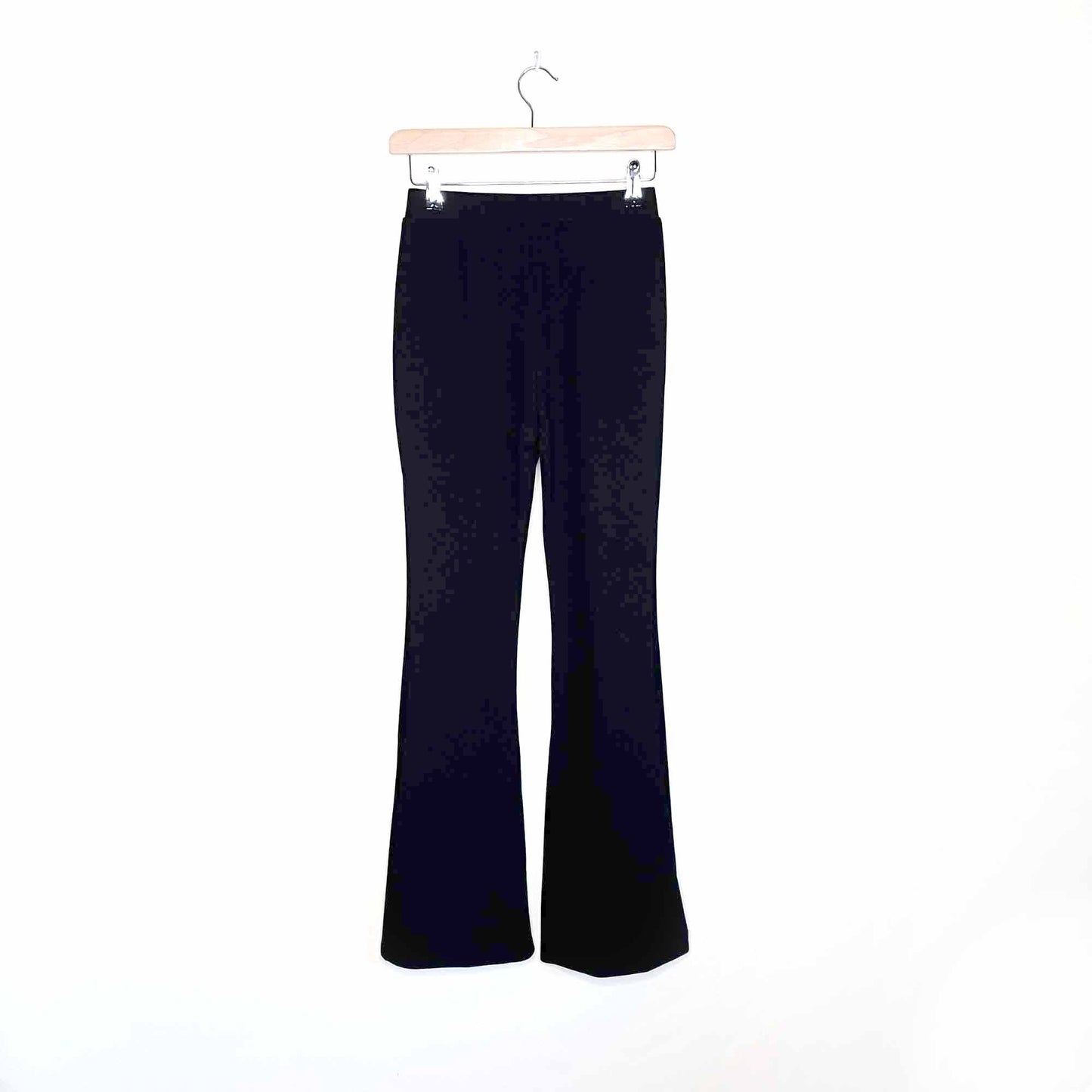 h&m black high rise front slit hem flare pants - size  xs