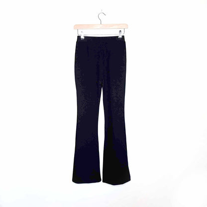 h&m black high rise front slit hem flare pants - size  xs