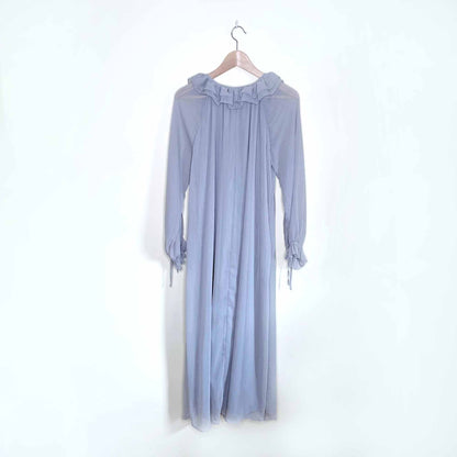h&m crêpe chiffon long ruffle trimmed maxi dress - size xs