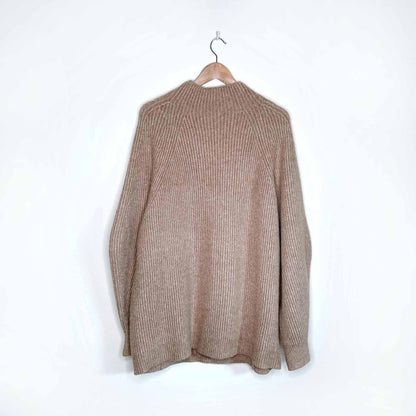 h&m mock neck ribbed balloon sleeve sweater - size large