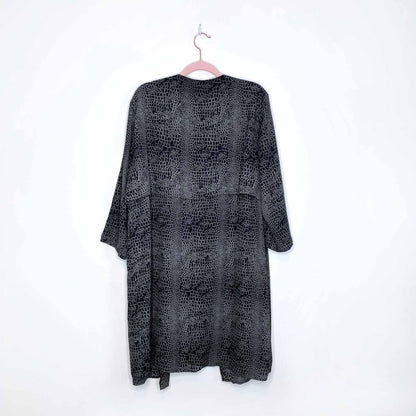 h&m dividend snake print open waterfall jacket - size 14