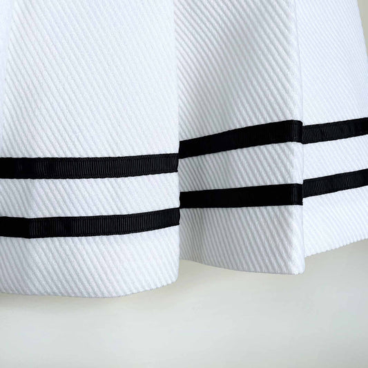 nwt h&m dividend white pleated mini skirt - size 8