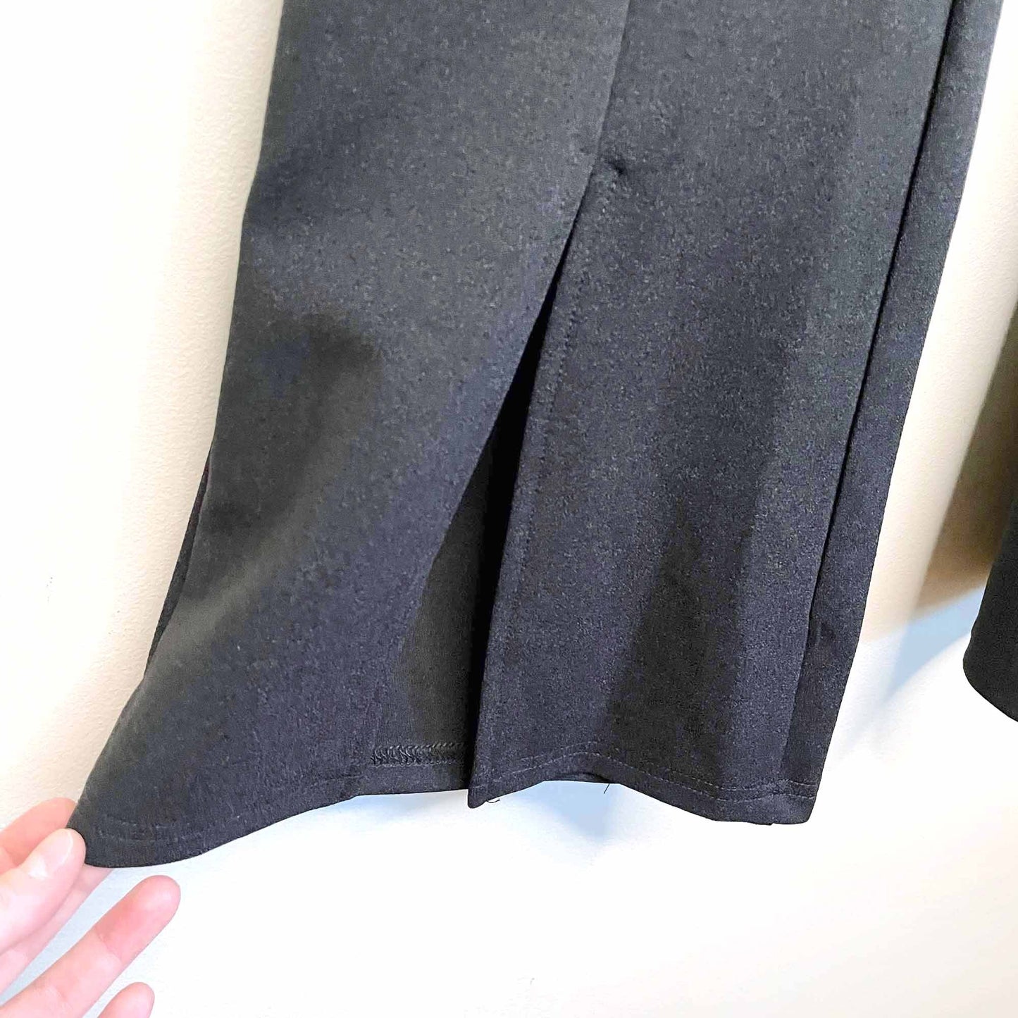 h&m black high rise front slit hem flare pants - size  xs