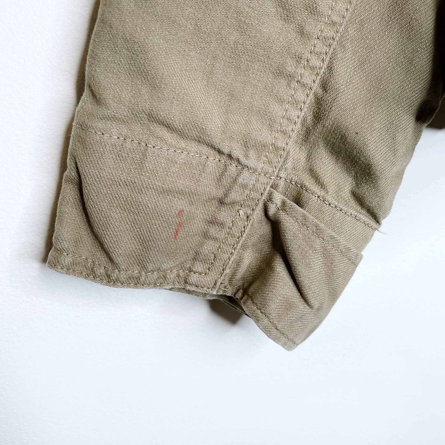 h&m denim twill cropped khaki utility cargo jacket - size 10