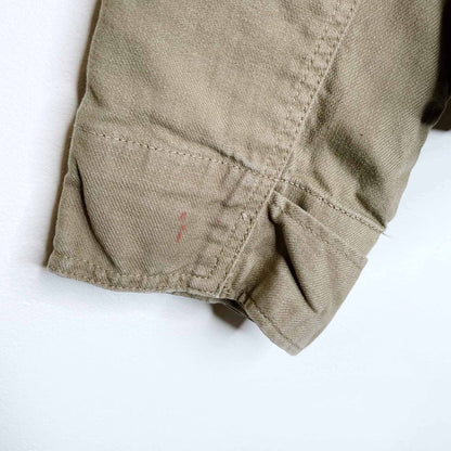 h&m denim twill cropped khaki utility cargo jacket - size 10