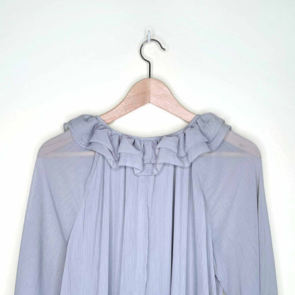 h&m crêpe chiffon long ruffle trimmed maxi dress - size xs