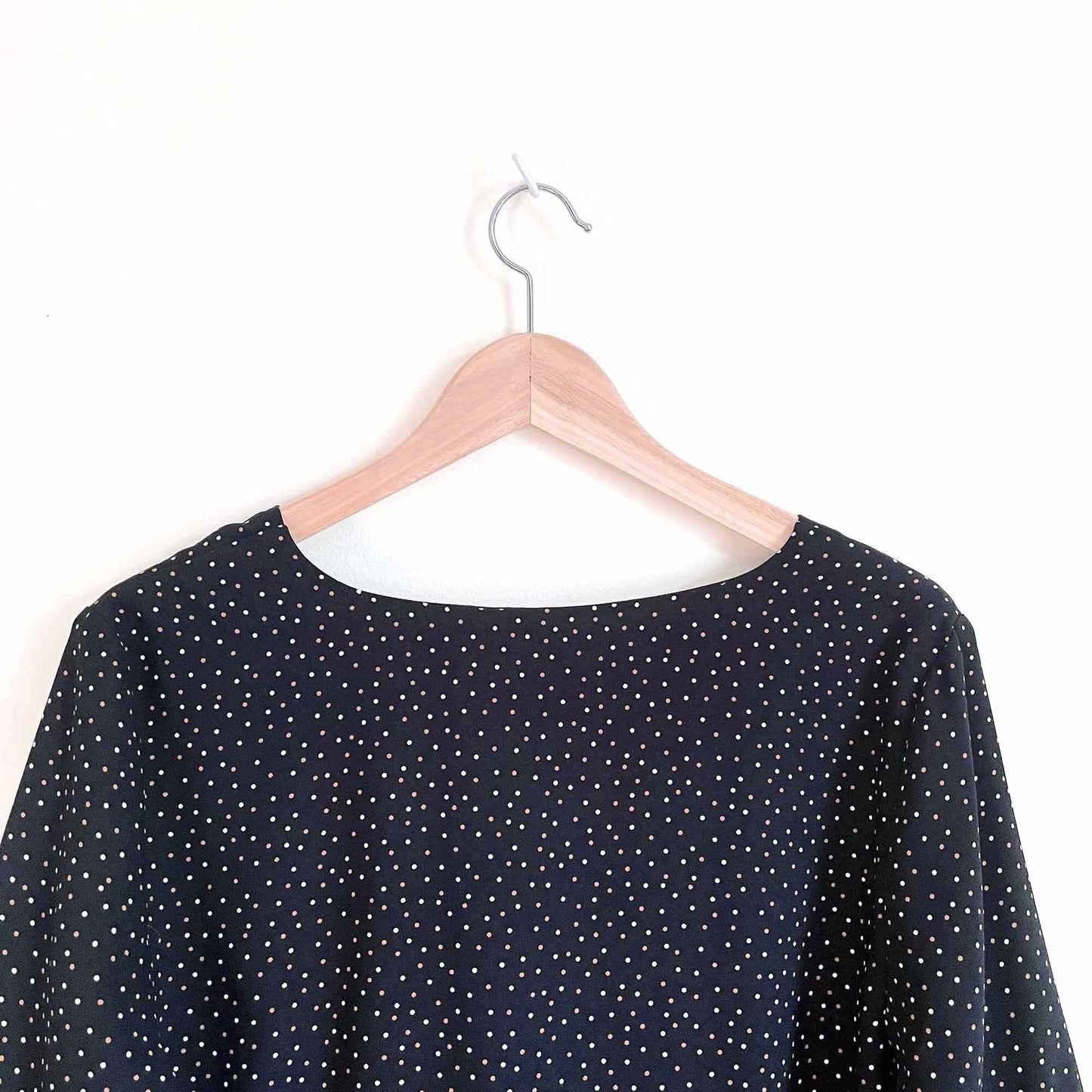 h&m polka dot shift dress with bell sleeves - size 12