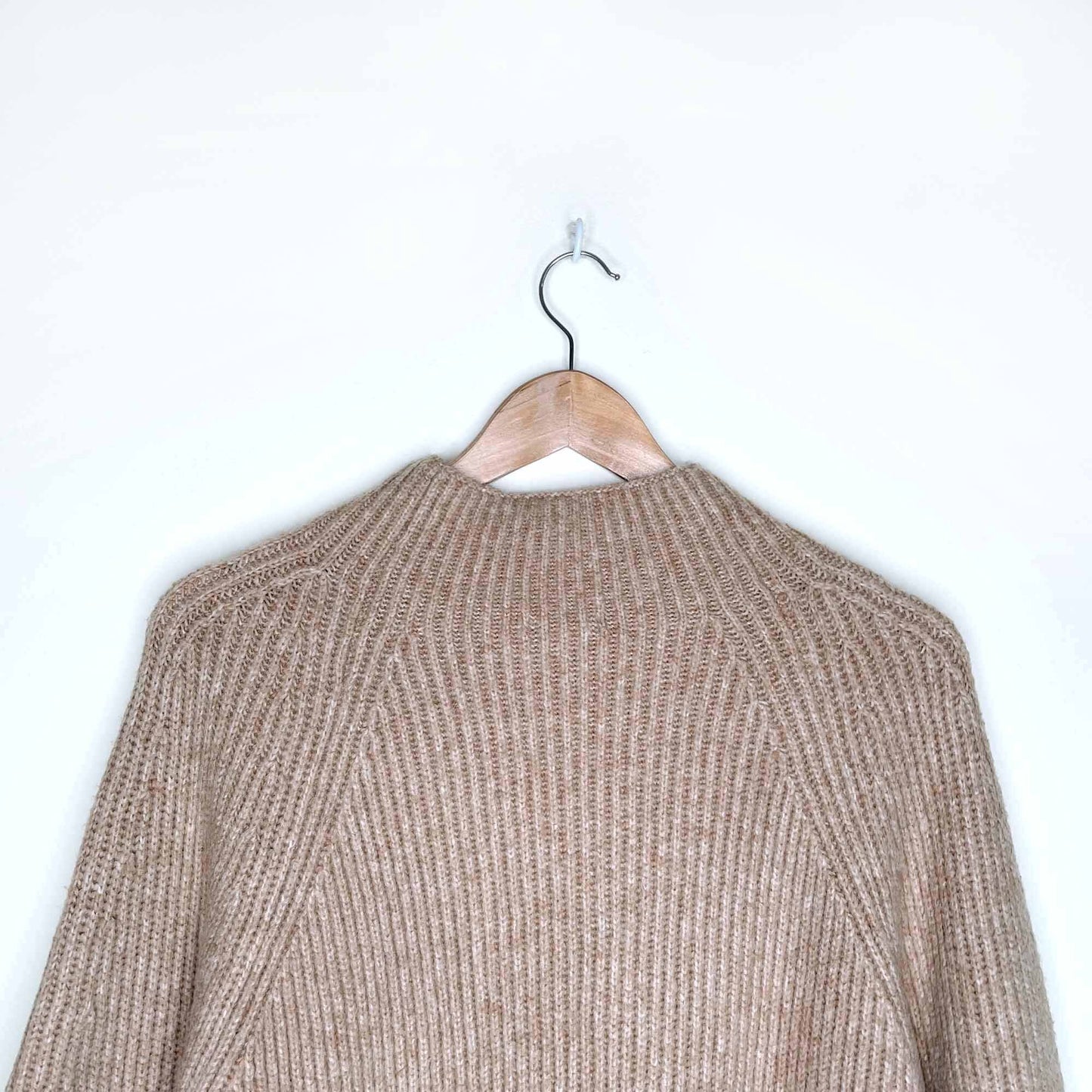 h&m mock neck ribbed balloon sleeve sweater - size large