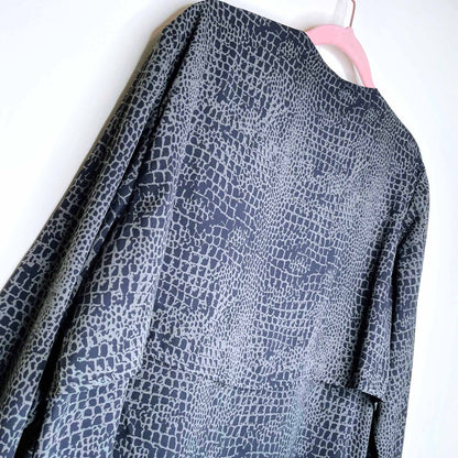 h&m dividend snake print open waterfall jacket - size 14