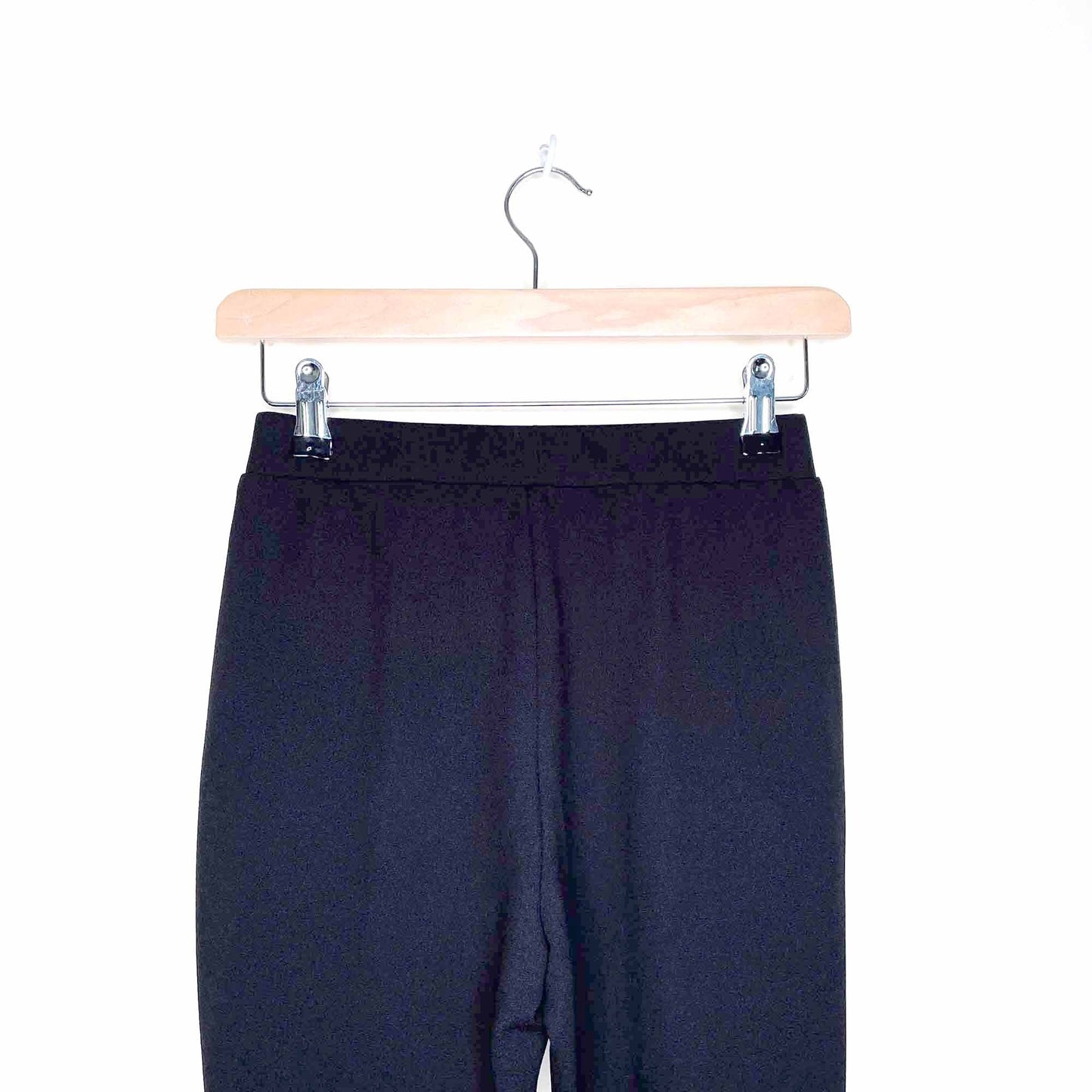 h&m black high rise front slit hem flare pants - size  xs