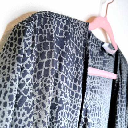 h&m dividend snake print open waterfall jacket - size 14