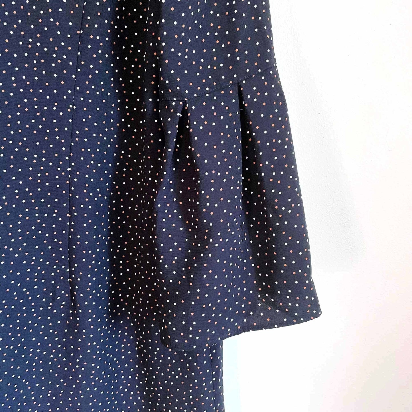 h&m polka dot shift dress with bell sleeves - size 12