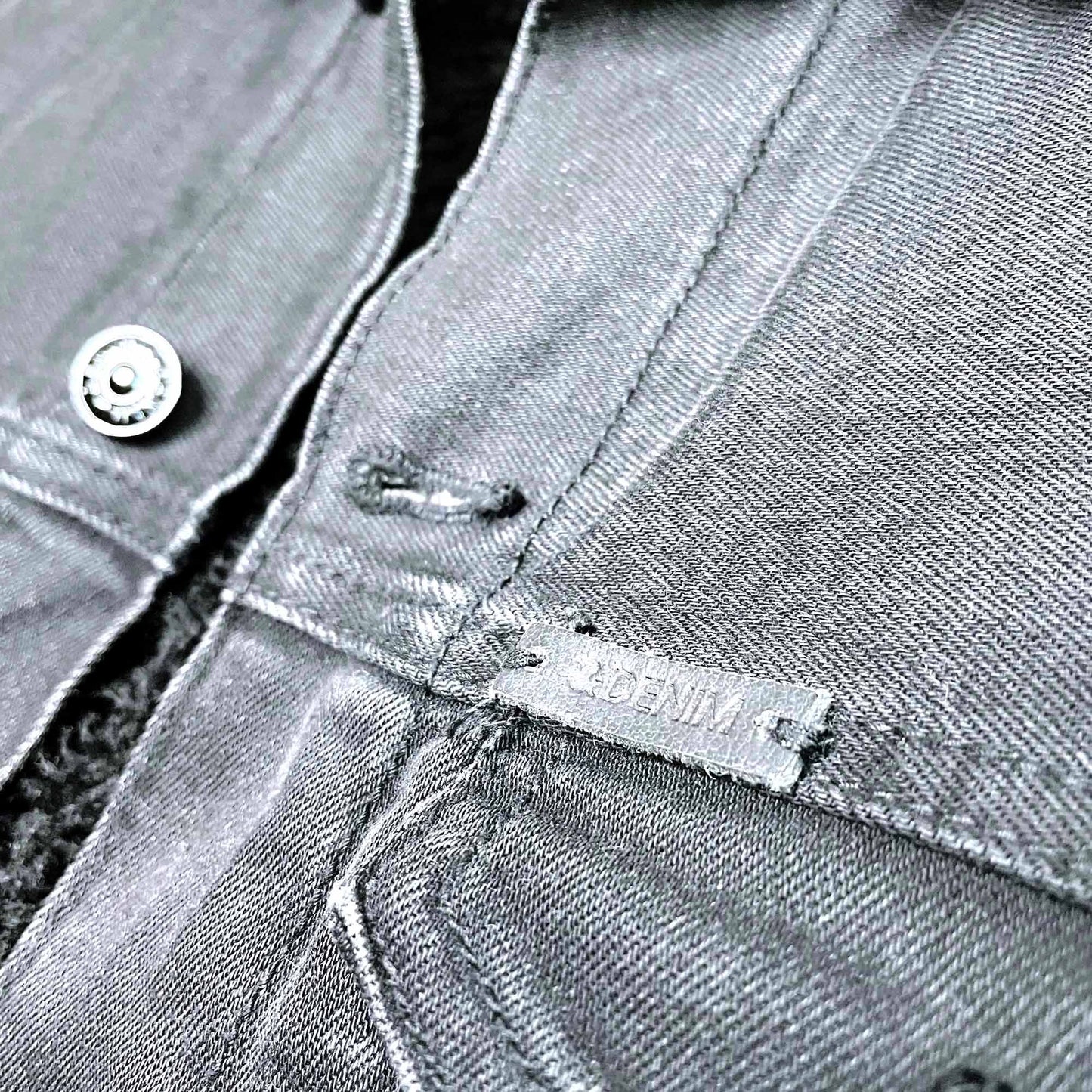 h&m black sherpa lined denim jacket - size 2