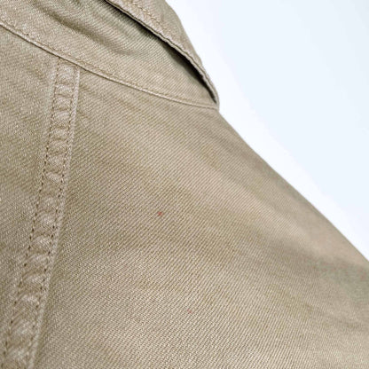 h&m denim twill cropped khaki utility cargo jacket - size 10