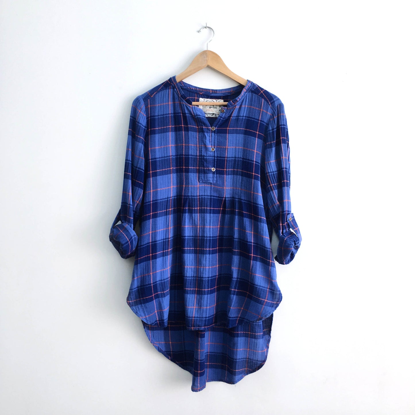 Holding Horses Plaid Gauze Tunic - size Medium