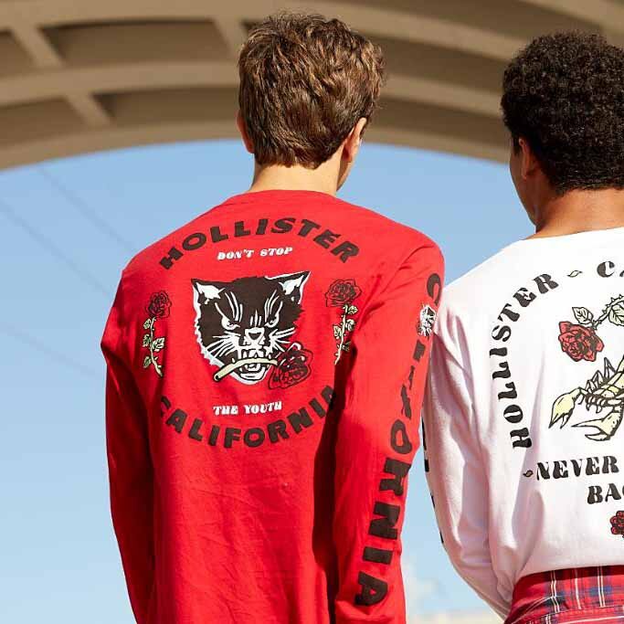 hollister don't stop the youth long sleeve tee - size large