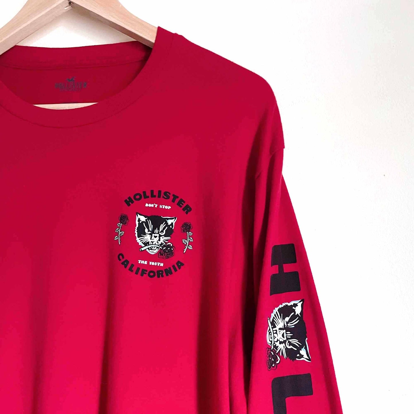 hollister don't stop the youth long sleeve tee - size large