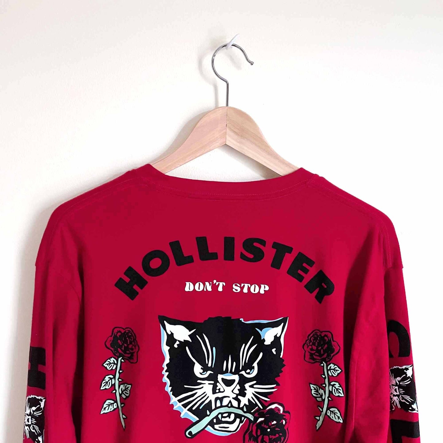 hollister don't stop the youth long sleeve tee - size large