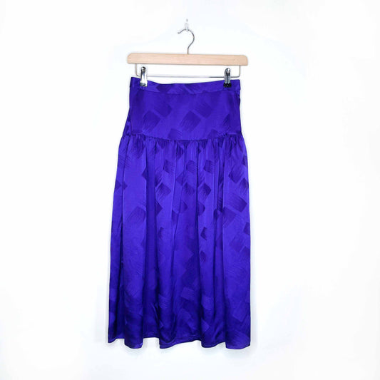 vintage holt renfrew purple silk midi skirt - size 8