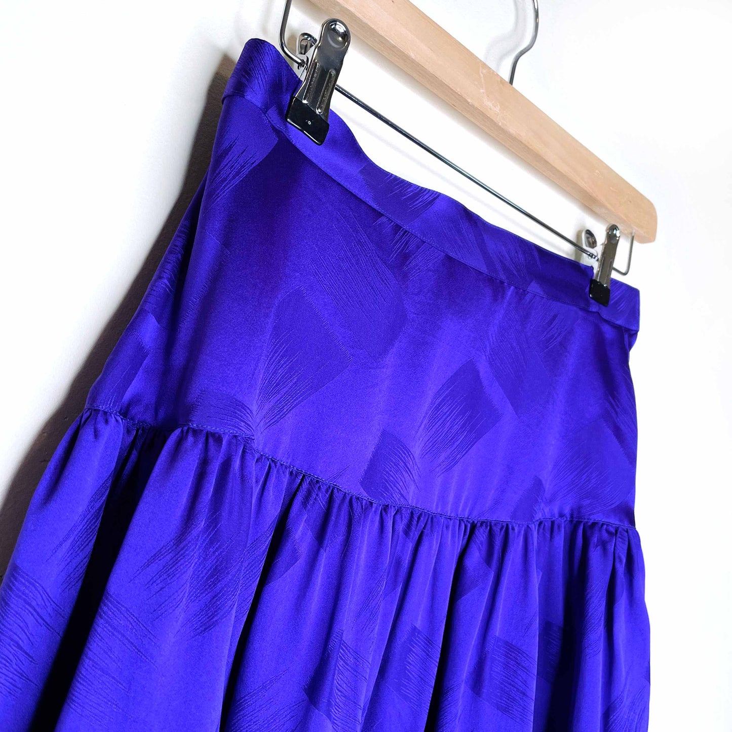 vintage holt renfrew purple silk midi skirt - size 8