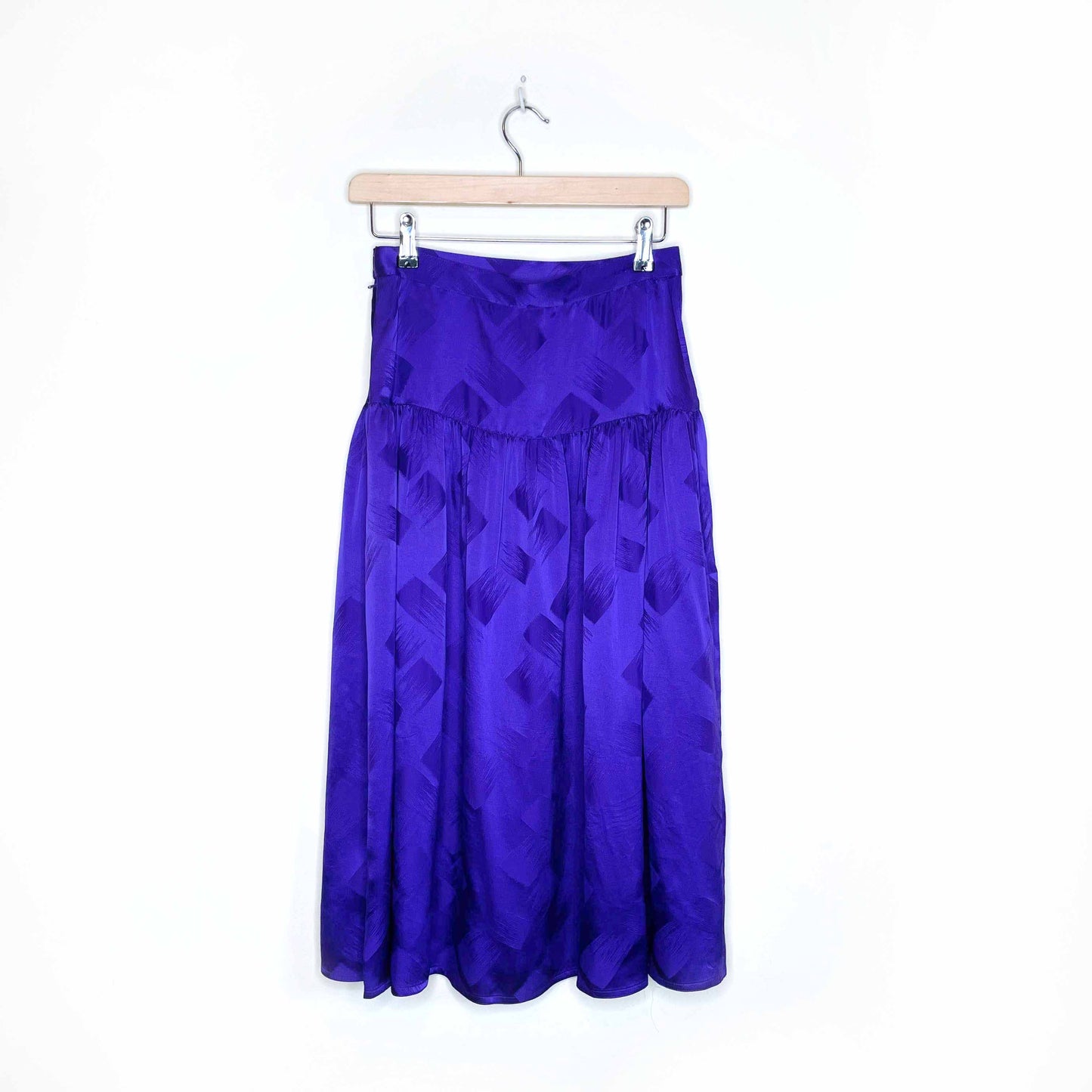 vintage holt renfrew purple silk midi skirt - size 8