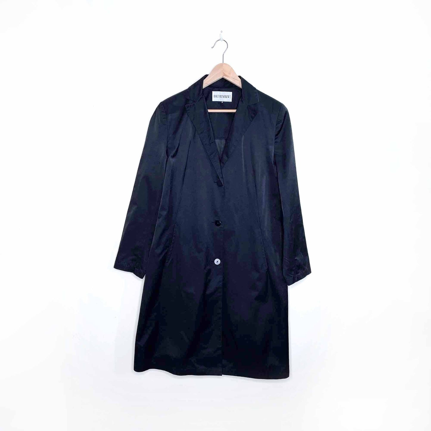 vintage holt renfrew black trench rain coat - size 8