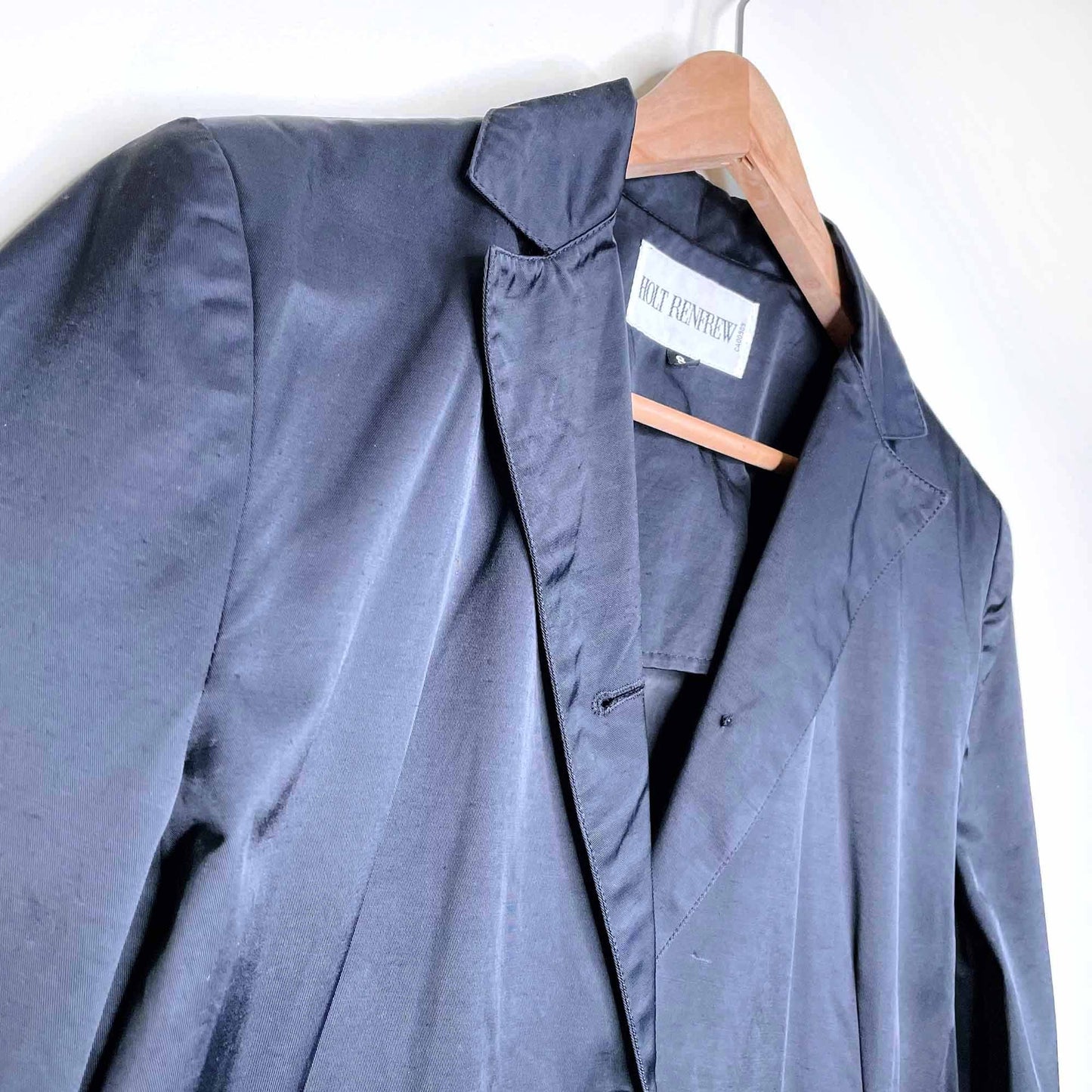 vintage holt renfrew black trench rain coat - size 8
